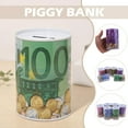 thumbnail image 1 of BETTERLIFE Dollar Piggy Bank Tinplate Piggy Bank Circular USD/EUR Tank Change Savings Storage B1M8 Box Q7S6, 1 of 8