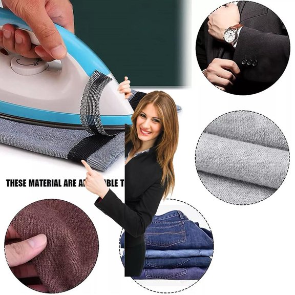 BETTERLIFE Iron On Hem Clothing Tape,Iron-On Hem Tape Adhesive Hemming Tape for Pants,No Sew Fabric Tape for Sewing Jeans Trousers Clothes Curtains,Attach Trouser Multi Functional Clothes Paste N1S1