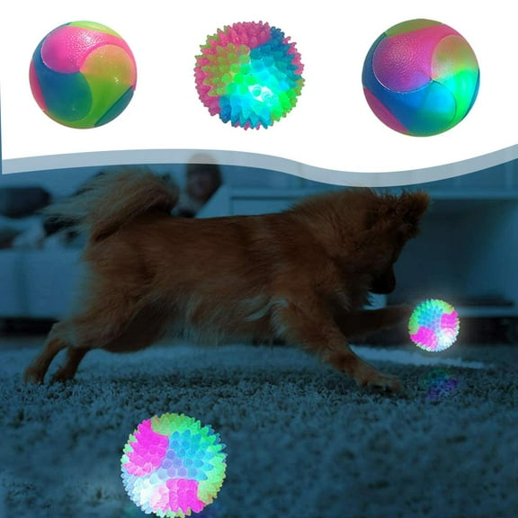 BETTERLIFE Light Dog Balls Flashing Elastic Ball Glow in the Dark Interactive W NE Pet UK B9P0