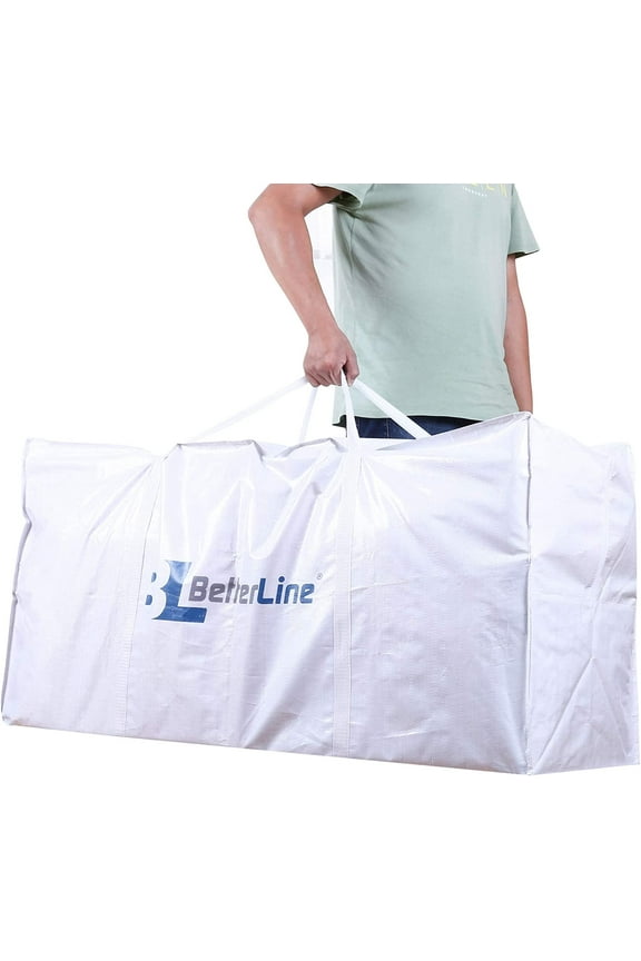 Extra Large Storage Bag - Heavy Duty 45x22x16 Inches Huge Tote Duffel with Max Load of 100 lbs. (45kg) - Tear-Resistant & Water-Resistant Polypropylene Woven Cloth, with Zippers