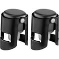 thumbnail image 1 of BETTFOR Champagne Stoppers with Stainless Steel Champagne Saver with Food Grade Silicone Leak proof Keep Fresh Suitable for Champagne, Cava, Prosecco and Sparkling(Black, 2 Pack)…, 1 of 5