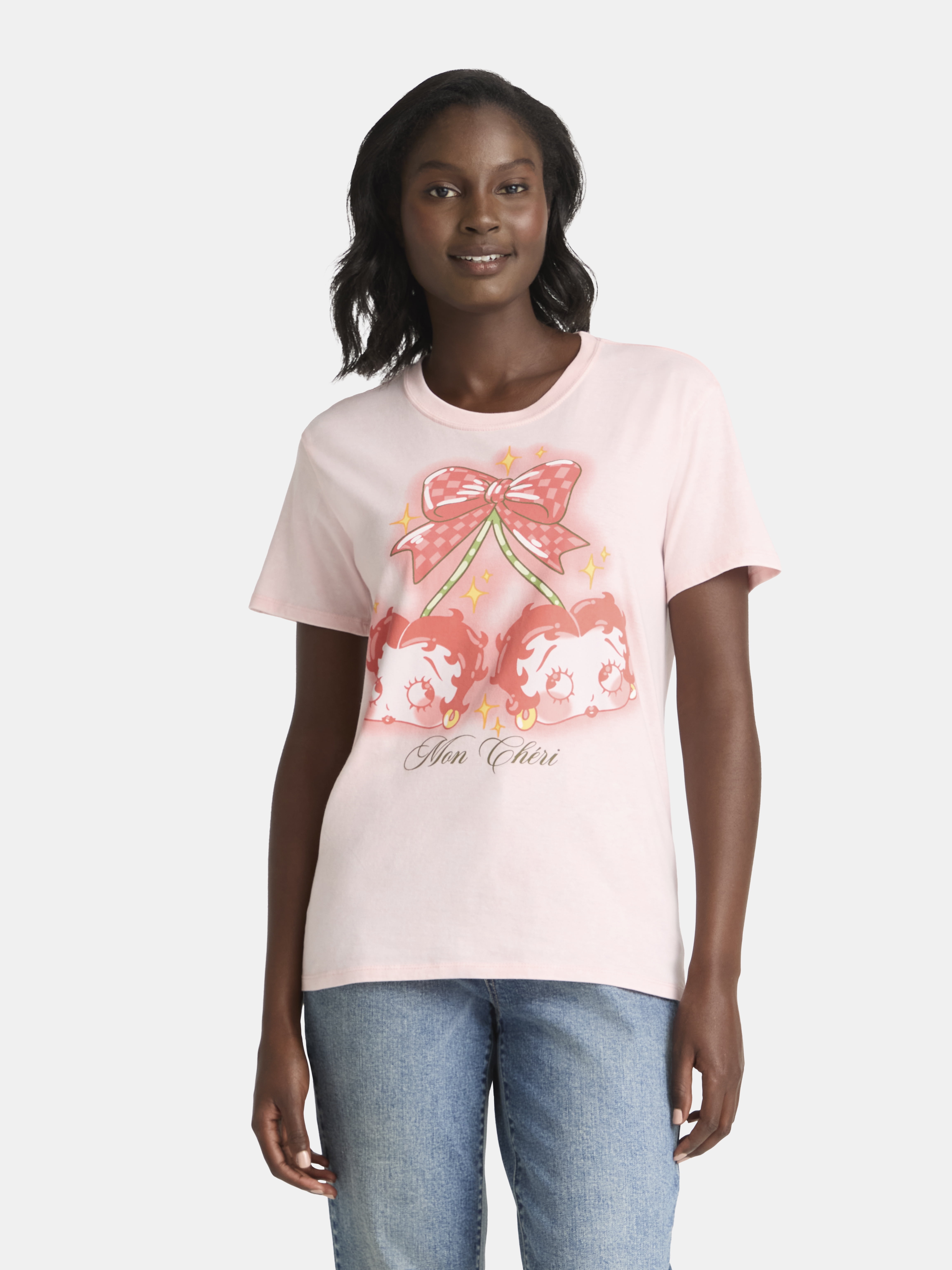 Betty Boop Women's Graphic Tee with Short Sleeves, Sizes XXS-XXL