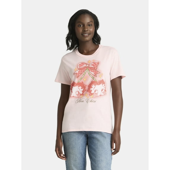 Betty Boop Women's Graphic Tee with Short Sleeves, Sizes XXS-XXL