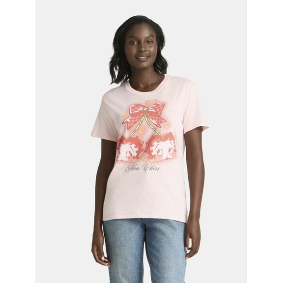 Betty Boop Women's Graphic Tee with Short Sleeves, Sizes XXS-XXL