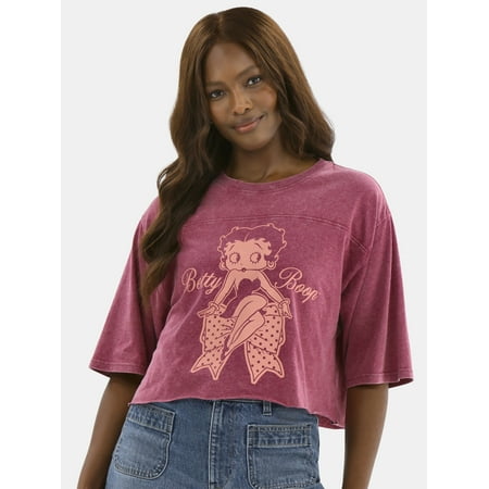 Betty Boop Women’s Graphic Skimmer Tee, Sizes XXS-2XL