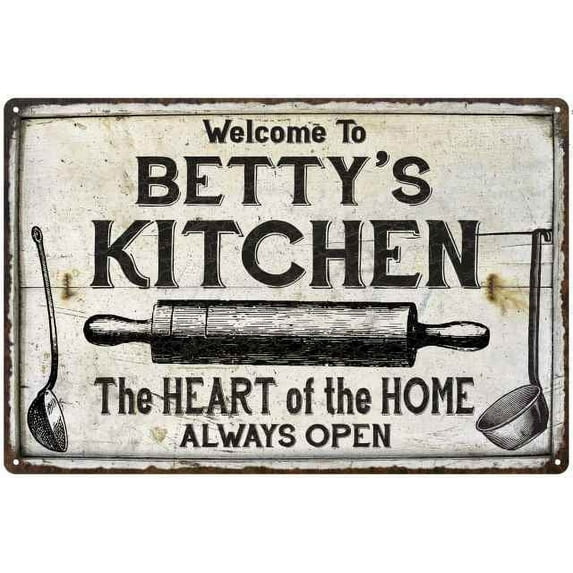 BETTY'S Kitchen Farmhouse Sign Gift 8x12 Metal 208120033017