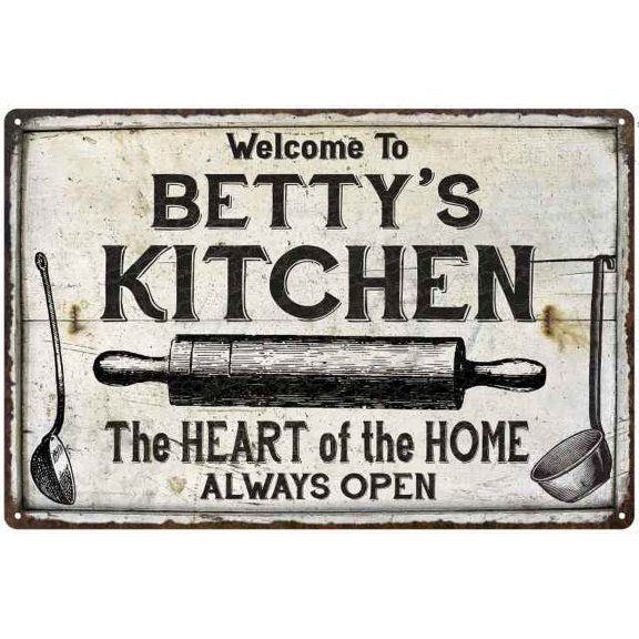 BETTY'S Kitchen Farmhouse Sign Gift Gift 12x18 Metal 112180033017