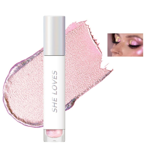 BEUKING 8 Colors Glitter Eyeshadow Liquid, Metallic Chameleon Eyeshadow Polarized Light Not Smudged, Multi-Dimensional Finish for Bold Eye Looks, Women and Girls Eye Brightening Flash Makeup (#02)