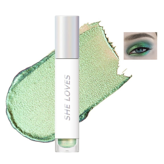 BEUKING 8 Colors Glitter Eyeshadow Liquid, Metallic Chameleon Polarized Light Not Smudged Eye Shadow, Multi-Dimensional Finish For Bold Eye Looks, Women and Girls Eye Brightening Flash Makeup (#03)