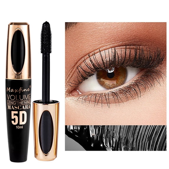 BEUKING Black Mascara for Eyelashes, 5D Silk Fiber Lash, Waterproof Long Lasting Eye Lash Colored Mascara Smudge-Proof Washable Volume Lengthening Mascara, Defining, Curling (#1 Black)