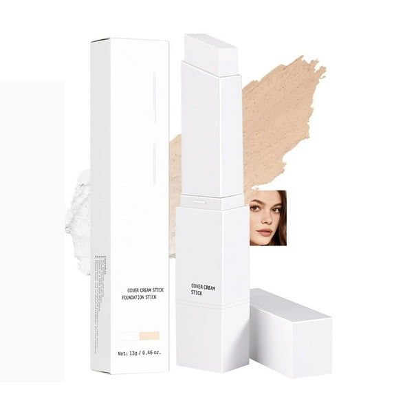 BEUKING Blance Cover Cream Stick, Korean Portable Color Changing Foundation Stick, Hydrating Concealer Base Makeup, with Brush, Portable Blur Pores Even Skin Tone for All Skin Types, #1 Fair