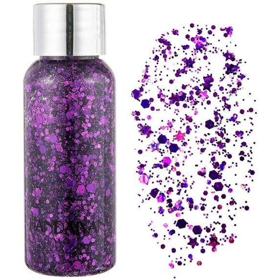 BEUKING Body Glitter Gel Mermaid Scale Sequins Skin Long Lasting Sparkling Cream Eyeshadow Lip Nail Hair Painting Glitter Decorate Art Festival Party Make up Powder