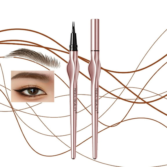 BEUKING Brown Eyebrow Liquid Pencil with Two Tipped Micro-Fork, Waterproof & Smudge Proof Liquid Eyeliner Felt Tip Applicator, High Pigmented Liner, Long-Lasting, Quick Drying for Women, 01 Brown
