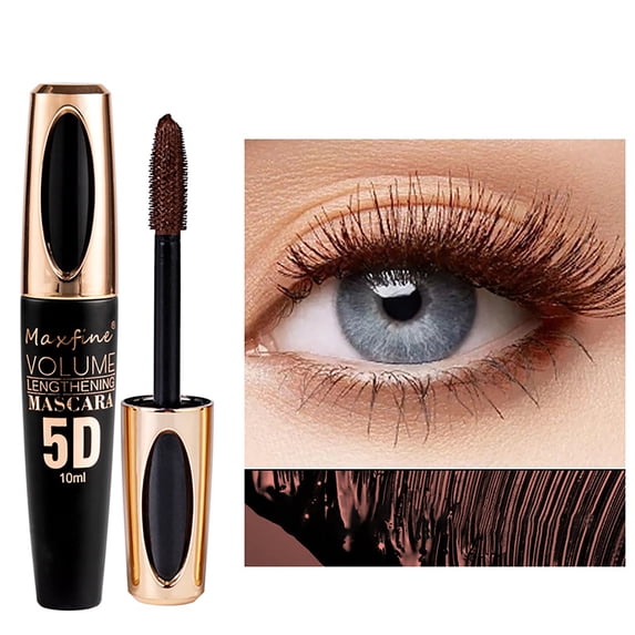 BEUKING Brown Mascara for Eyelashes, Colored Waterproof Mascara Long Lasting Thick Eye Lash Mascara, 5D Silk Fiber Lash Mascara Smudge-Proof Volumizing, Color Party Stage Use (#2 Brown)