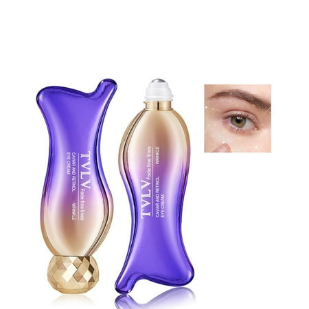 BEUKING Caviar+Retinol Eye Cream for Wrinkles, 360° Massage Under Eye Cream Face and Eye Serum Firming and Lifting, Instant Hydrating, Deep Moisturizing for Dark Circles Puffiness Fine Lines, Bags
