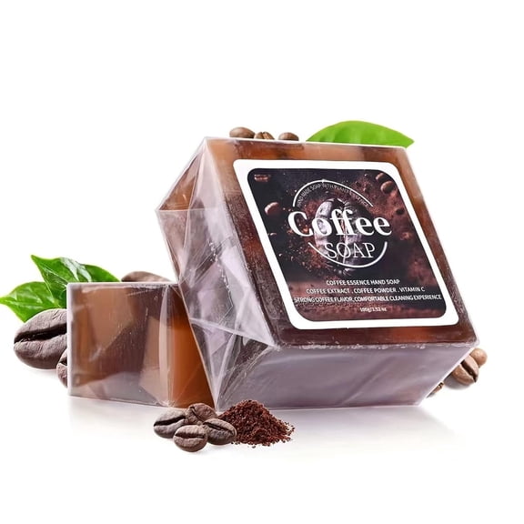 BEUKING Coffee Cleansing Essential Oil Bar Soap 3.52oz, Body Scrub Soap, Clean, Acne, Refreshing, Boost Metabolism &Remove Dead Skin, Energizing & Exfoliating with Ground Coffe, Light Coffee Scent