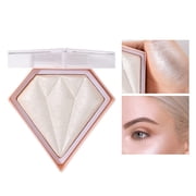 BEUKING Face Glitter Blush Pink Shimmer Highlighter Blusher Powder Facial Contour Corrector Shine Rouge, Highlighter Diamond Dust, Illuminator Long Lasting Skin Finishing Palette 01 Pearl White