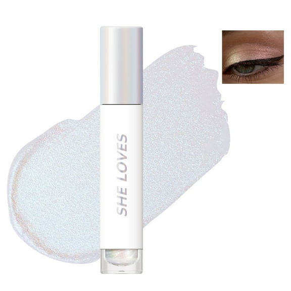 BEUKING Glitter Eyeshadow, Makeup for Eyes Liquid Metallic Chameleon Sparkle Glow Light Colors, Highly Pigmented, Waterproof Long Lasting, Sequins Highlight Lying Silkworm Eye Cheek (#06)