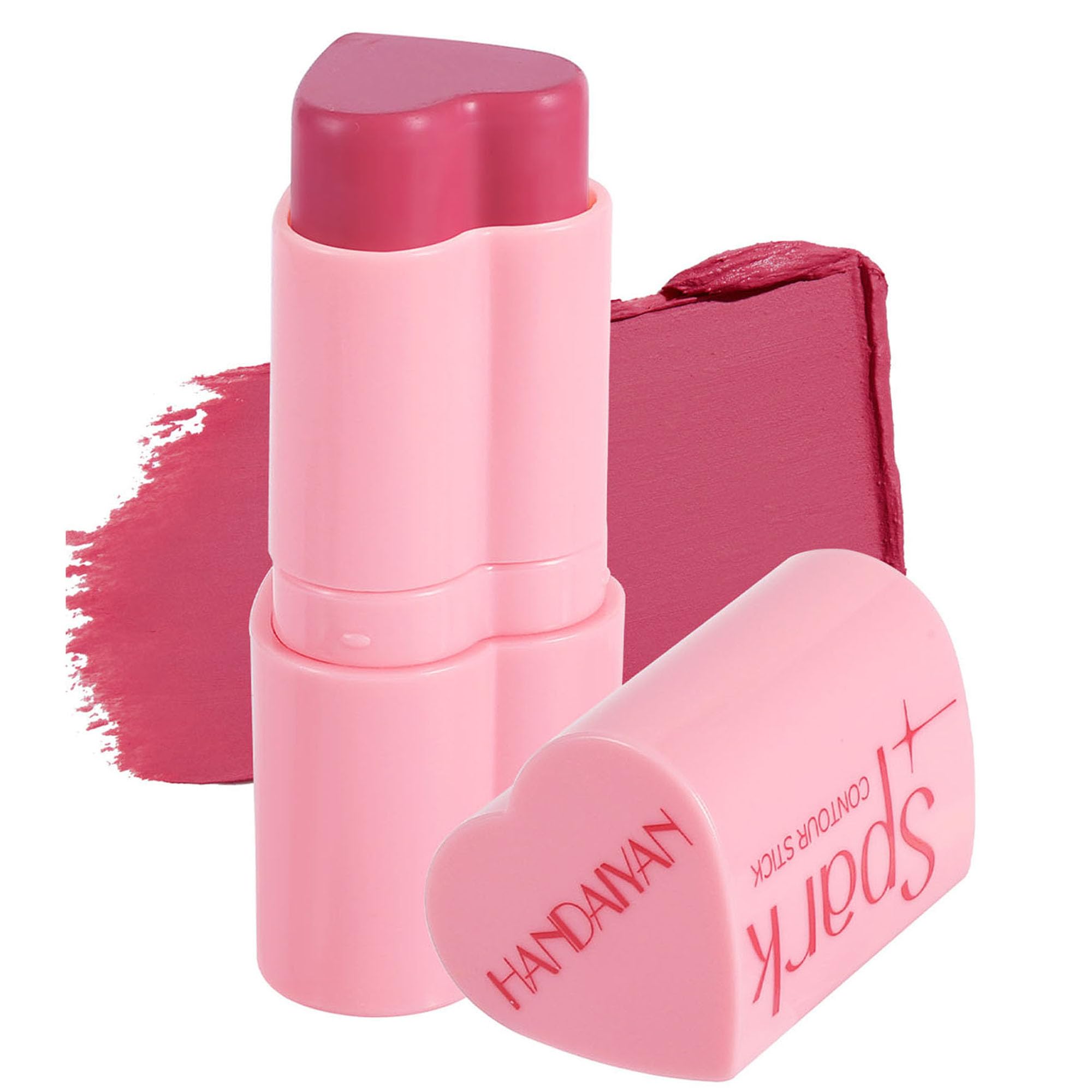 BEUKING Heart Blush Stick, Matte Rouge Stick, Cheek Contour Pen, Long