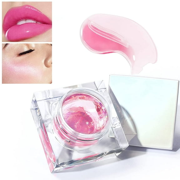 BEUKING Magic Glassy Lips & Blush for Cheek and Lips, Shining Chameleon Multi Blam, Cheek Lip Liquid Blush Dual-use Llip Stain, Moisturizing Lip Mask, Long-lasting Color Change Lip Tint, 0.2Oz