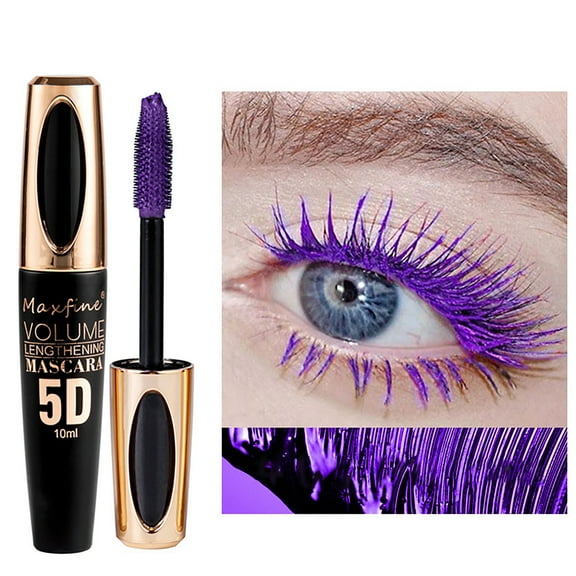 BEUKING Purple Mascara for Eyelashes, Colored Waterproof Mascara Long Lasting Thick Eye Lash Mascara, 5D Silk Fiber Lash Mascara Smudge-Proof Volumizing, Color Party Stage Use (#5 Purple)