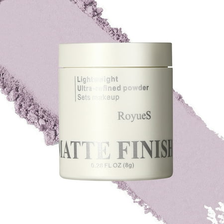 BEUKING Purple Translucent Setting Powder, Matte Finishing Powder Oil Control for Long Lasting Makeup, Lightweight Loose Waterproof Makes Skin Downy, Blurring Powder for All Skin Tones, 01