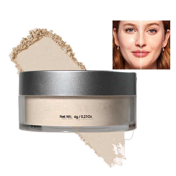 BEUKING Shimmer Translucent Setting Powder, Shimmer Finishing Powder Oil Control for Long Lasting Makeup, Lightweight Loose Powder Waterproof Makes Skin Downy, Blurring Powder for All Skin Tones, 01