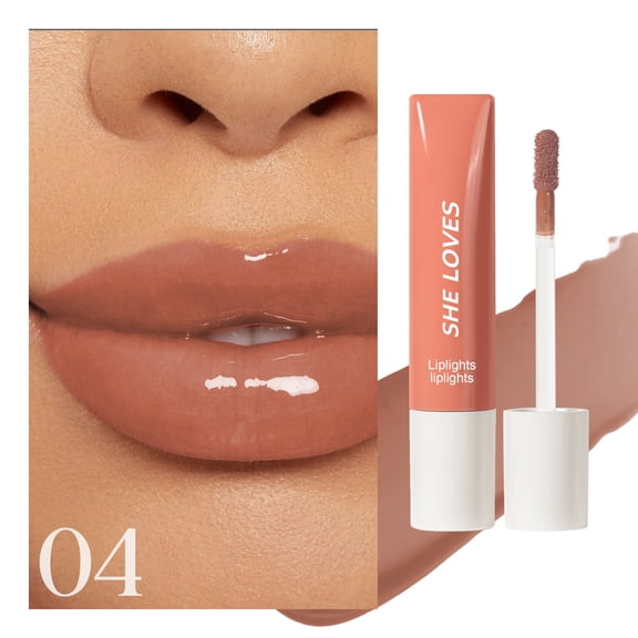 BEUKING Shiny Glossy Lip Gloss, Moisturizing Lip Shiny Lip Glaze, High-Shine 24-Hour Hydrating, Moisturizing, Repairing, Non-Sticky Glossy Liquid Lipstick for Women and Girls (#04)