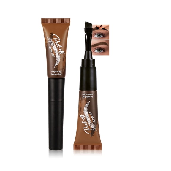BEUKING Tattoo Peel Off Eyebrow Gel Tint, Temporary Eyebrow Tattoos Peel Off Tint Gel with 150°Small Curved Tray, Last Up to 3 Days, Waterproof, for Women Fuller & Defined Looking Brows, #03 Taupe