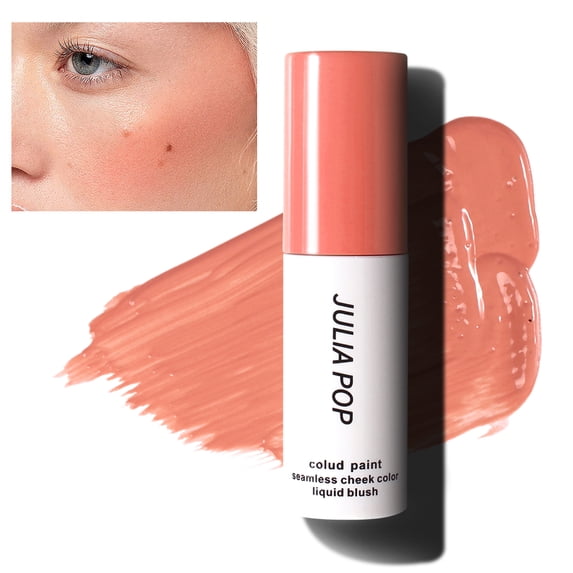 BEUKING Velvet Mousse Liquid Blush Makeup for Cheeks, Lightweight Water Glossy Blush to Shape, Contour & Highlight Face, Moisturizing, Long-wearing, Smudge Proof, Natural-looking