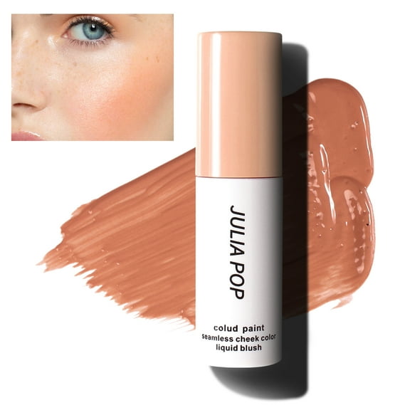 BEUKING Velvet Mousse Liquid Blush Makeup for Cheeks, Lightweight Water Glossy Blush to Shape, Contour & Highlight Face, Moisturizing, Long-wearing, Smudge Proof, Natural-looking