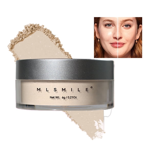 BEUKING White Loose Setting Powder, Shimmer Finishing Powder Oil Control for Long Lasting Makeup, Lightweight Powder Waterproof Sweatproof Makes Skin Downy, for All Skin Tones, 01