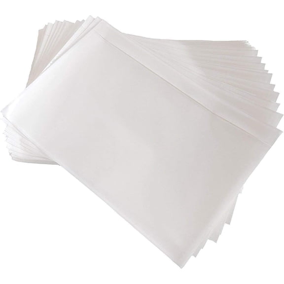 BEUYI Clear 9.5'' x 6.7'' Adhesive Shipping Label Pouches/Sleeves, Plastic Packing Slip Envelope Protector Holder, Easily Fits Half of Letter-Size Paper (60 Pack)
