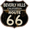 thumbnail image 1 of BEVERLY HILLS, CALIFORNIA Route 66 Shield Metal Sign Man Cave 211110014069, 1 of 1