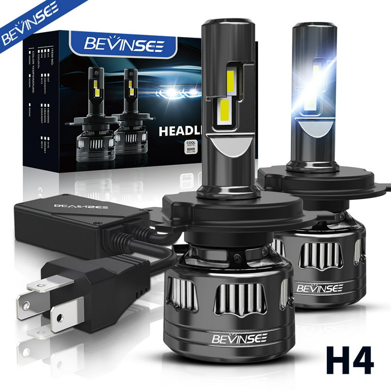 BEVINSEE H7 LED Headlight Bulbs with Adapter Socket