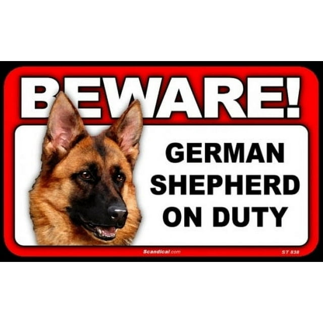 BEWARE Guard Dog on Duty Sign - German Shepherd - Walmart.com