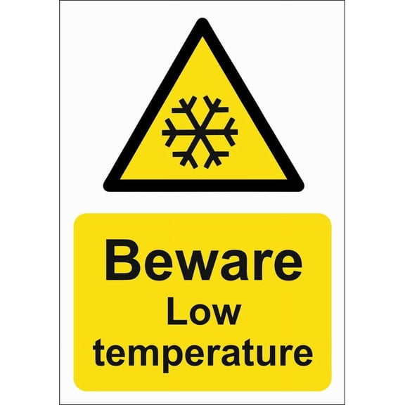 BEWARE LOW TEMPERATURE Metal Aluminum Sign/FOAMEX SITE/SAFETY SIGNAGE Size: 16 x 12 Inch