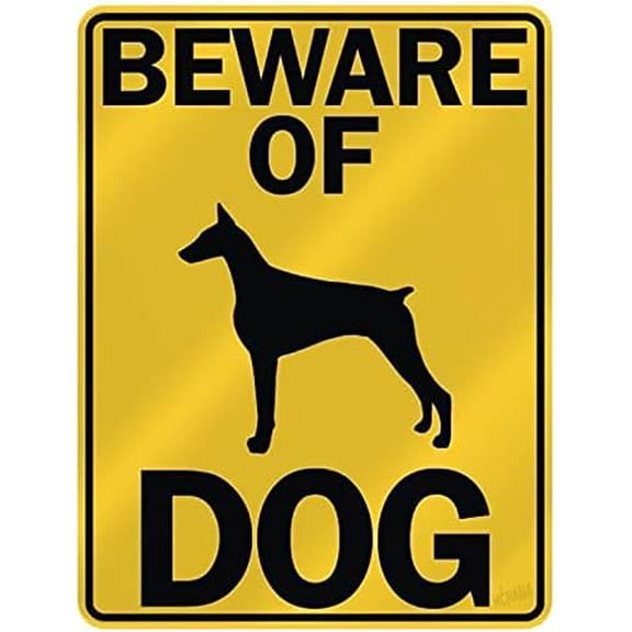BEWARE OF " DOBERMAN PINSCHERS " PARKING SIGN DOG Metal Tin Sign