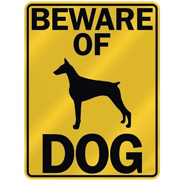 BEWARE OF " DOBERMAN PINSCHERS " PARKING SIGN DOG Size: 12 x 16 inch