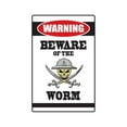 thumbnail image 1 of BEWARE OF THE WORM Warning Decal offshore oil gig job worker, 1 of 4