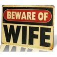 thumbnail image 1 of -BEWARE OF WELL JUST vintage Metal Sign garage signs for men home decor tin art decor drip tray, 1 of 5