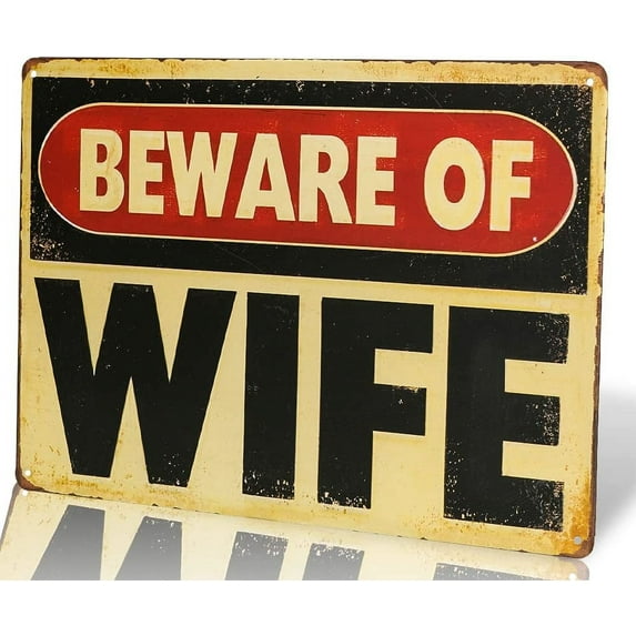 -BEWARE OF WELL JUST vintage Metal Sign garage signs for men home decor tin art decor drip tray