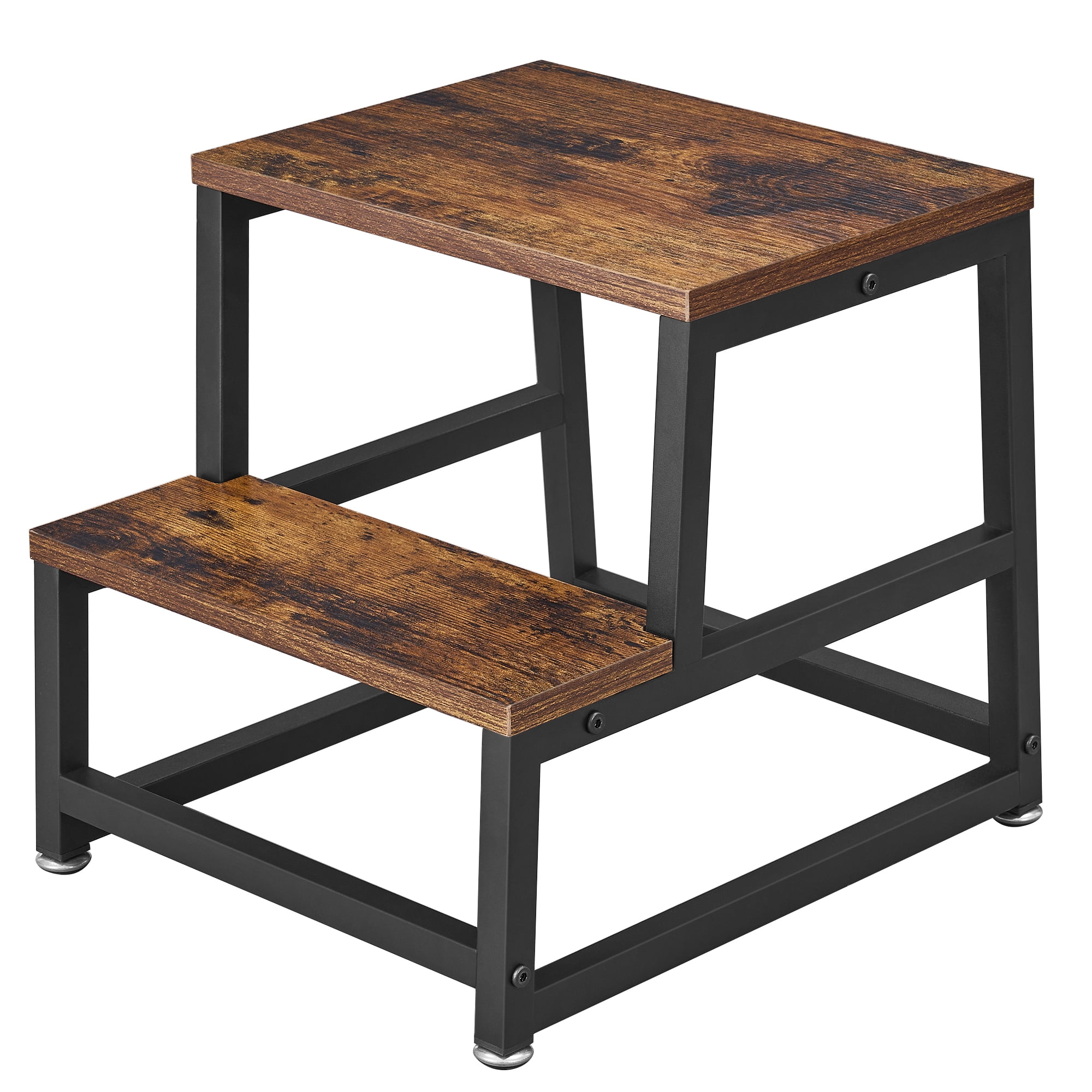 BEWISHOME Wooden Step Stool, Kitchen Step Stool, 2 Step Stool, Bed