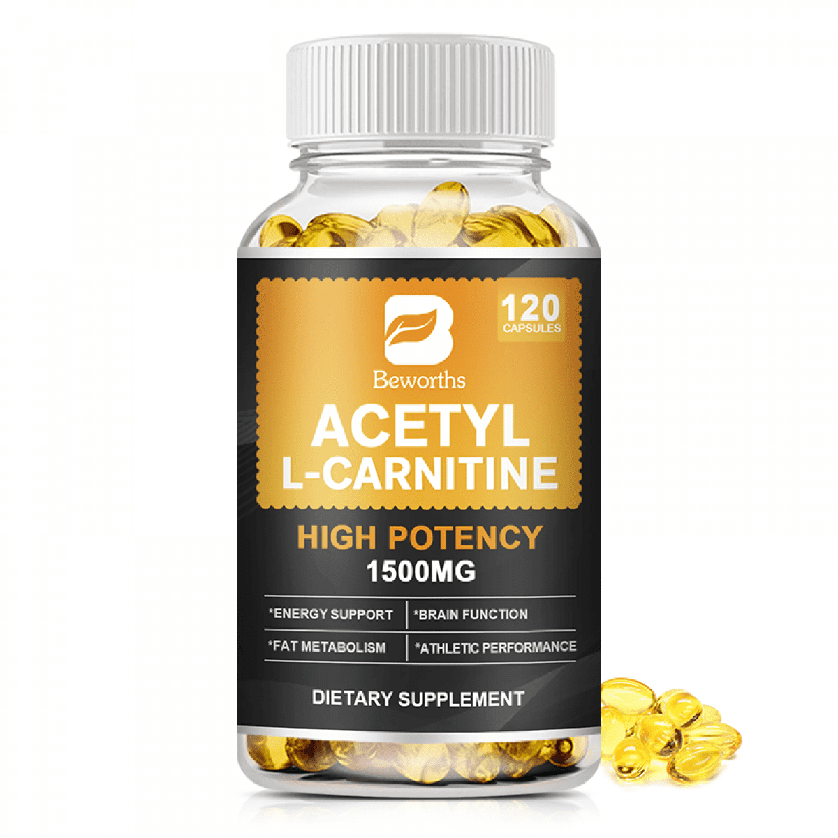 BEWORTHS Acetyl LCarnitine Capsules 1500mg High Potency, Support