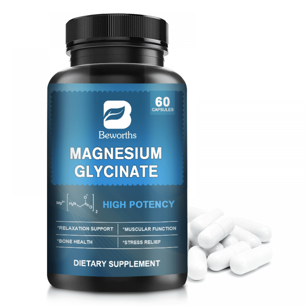 BEWORTHS Magnesium Glycinate 350 mg, Dietary Supplement for Muscle ...