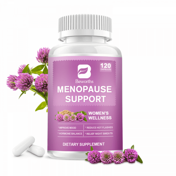 BEWORTHS Menopause Supplements for Women  Hormonal Hot Flashes, Weight Support, Night Sweats  120 Vegetarian Soft Capsules
