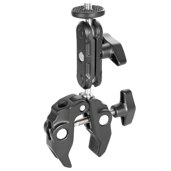 BEXIN WN-60S Multifunctional Large Crab Clamp with Dual Ball Head Arm for DSLR Camera, Monitor, Fill Light, Microphone  Aluminum Alloy Mount with 1/4" Screw & 3/8" Thread