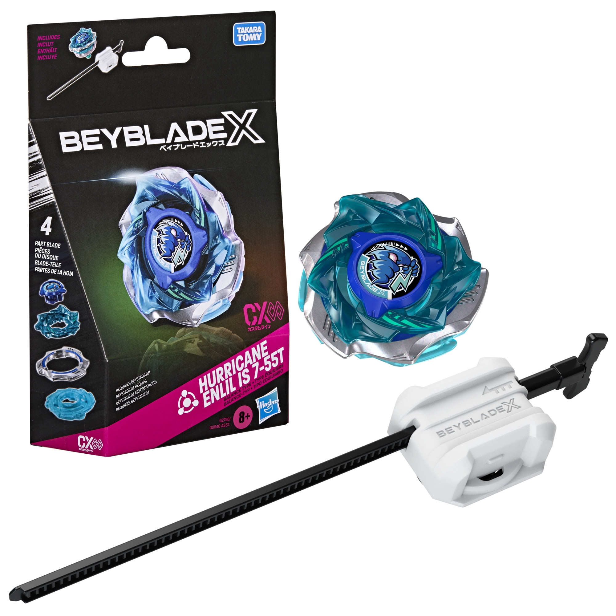 Beyblade X Hurricane Enlil IS 7-55T CX Infinity Starter Pack Set with Top & Launcher, Ages 8 and up