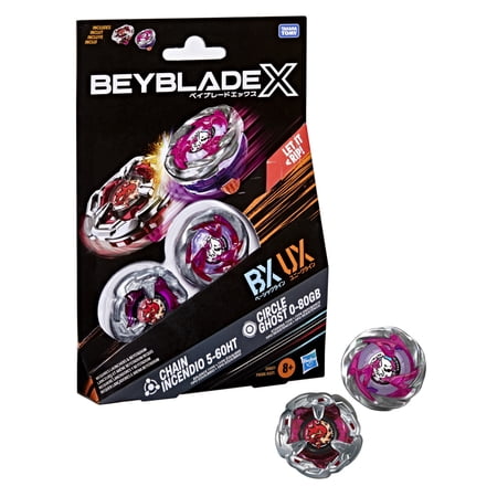 Beyblade X Circle Ghost 0-80GB & Chain Incendio 5-60HT Dual Battling Top Pack Set