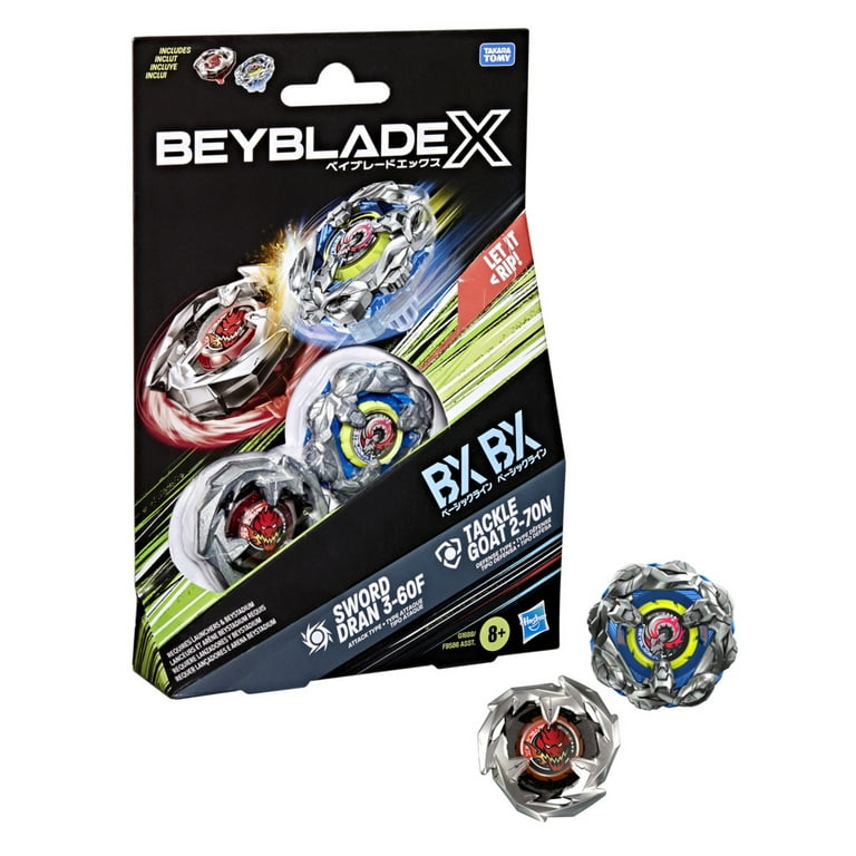 Beyblade X Tackle Goat 2-70N & Sword Dran 3-60F Dual Battling Top